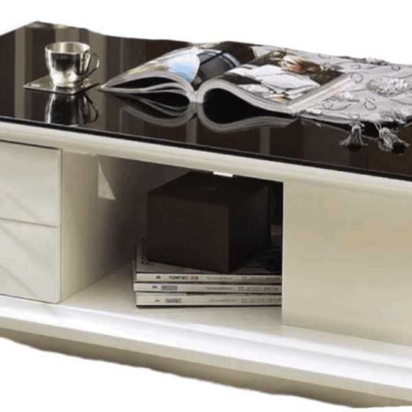 Esevo Nora Coffee Table – Modern Wood & Metal Living Room Centerpiece with Open Storage